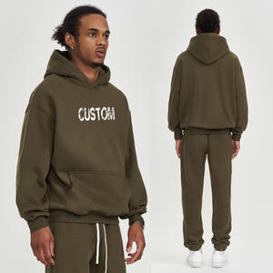 High Quality 500 GSM 100% Cotton Thick Blank Plain Heavyweight Oversized <b>Lined</b> Winter Hoodies No <b>String</b> Unisex Embroidered - Product Image 2