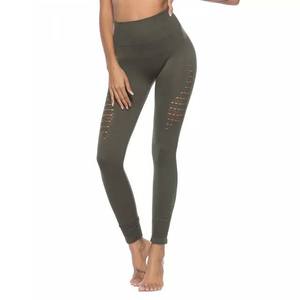 Leggings pour Femmes Pantalon de Compression Gym Fitness Sans Couture Spandex Polyester Logo Personnalisé Couleur Solide Taille Haute Legging Femme 2025 - Product Image 1