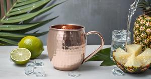 Handcrafted 100% Pure Copper 24 Ounce Moscow Mule <b>Mug</b> Extra <b>Large</b> with Modern Style Hammered Finish Copper Handle No Lining - Product Image 5