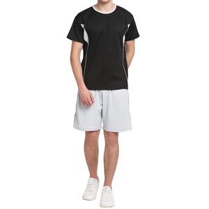 Best High Quality Customize Logo Designer Silk Screen Printed <b>Knitted</b> Two Piece Summer Short <b>Set</b> T-Shirt and Shorts for Men - Product Image 1