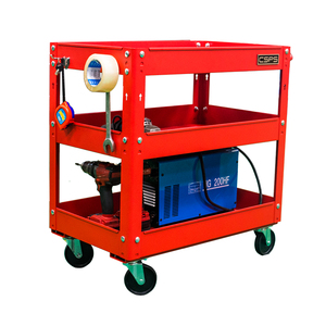 Chariot à outils roulant avec poignée et roues, chariot de rangement pour outils en métal, chariot à roulettes pour mécanicien, garage, entrepôt, usage intensif - Product Image 2