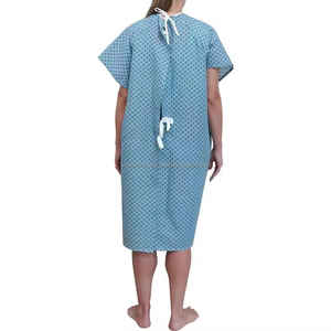 Camiseta de algodón con cierre de cremallera para rehabilitación, para después del hospital, con broches laterales para batas de paciente - Product Image 5