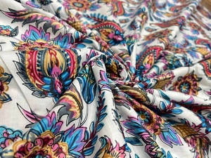 Vente en gros de tissu indien en coton imprimé à la main par mètre, robe de vêtements en coton imprimé à la main - Product Image 3