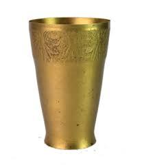 Latón antiguo tamaño pequeño vino y agua lassi Uso Vidrio boda fiesta mesa hecho a mano acabado mejor vidrio decorativo - Product Image 6