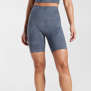 Pantalones Cortos de Ciclismo Personalizados para Mujer, Cintura Alta, Tejido Ecológico con Memoria, Fabricante OEM, Transpirables, con Botones y Remaches, Diseño de Marca Privada - Product Image 1