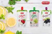 Concentré de purée de mangue halal fabriqué en Malaisie boisson aux fruits servie meilleure pochette réfrigérée facile à transporter avec capuchon Prêt pour l'expédition