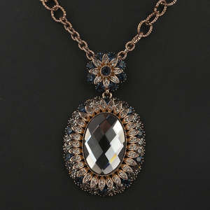 Women's Fancy Chain <b>Locket</b> - Gold & Blue - Product Image 1