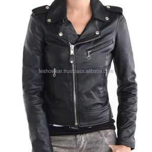 Women's Black Genuine Leather Motorcycle Jacket <b>Quilted</b> Breathable Elegant Warm Stylish Durable Autumn Winter Outerwear for All - Product Image 5