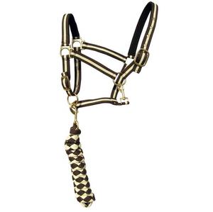 EQUIHAWK MVE-1020 Licol pour cheval en nylon personnalisable, léger, rembourré en polypropylène nubuck, avec quincaillerie en zinc ou en laiton - Product Image 1