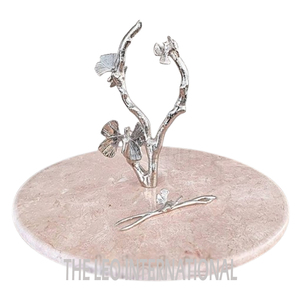 Marbre Aluminium Métal Argent Plaqué Forme Ronde Design Fantaisie Anniversaire Désert Titulaire Nouveau Style Gâteau Stand - Product Image 6