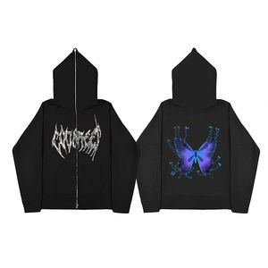 Logo personnalisé pour sweat-shirt d'hiver 100% coton de haute qualité, unisexe, pour hommes et femmes, imprimé hip-hop avec strass - Product Image 2