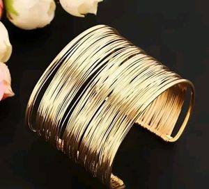 Bracelet jonc et bague en laiton plaqué or, fait main, durable, pour femme, accessoire de mode ethnique pour mariage - Product Image 4