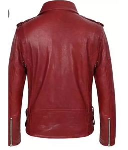 Veste de motard en cuir véritable de vache vintage, service OEM sur mesure, tissu tissé long d'hiver, moderne, respirant, imperméable - Product Image 2