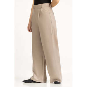 Pantalon de survêtement large pour femme, anti-plis, taille haute, en tissu crêpe, coupe droite WM-TRC-WS25-009B, respirant et taille XL - Product Image 5