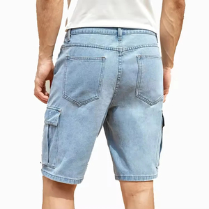 Wholesale <b>Men</b> Stretch Casual Denim Shorts Summer Fashion 100% Cotton With <b>Elastic</b> <b>Waist</b> Denim Shorts - Product Image 4