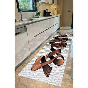 Tapis imprimé avec un visage abstrait - Tapis moderne antidérapant, tapis en chenille - Product Image 3