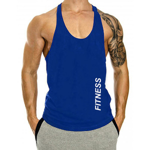 Venta al por mayor de los hombres atléticos Stringer sólido Racerback gimnasio camiseta sin mangas culturismo músculo entrenamiento Fitness gimnasio camisetas - Product Image 4