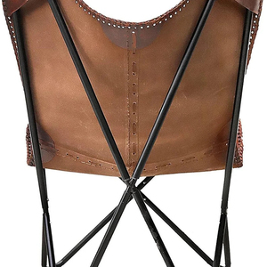 Lightweight Vintage Leather Butterfly <b>Chair</b> Foldable Indoor/Outdoor Comfortable Folding Stand for Leisure Bedroom Living Room - Product Image 4