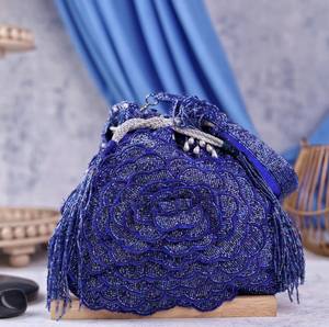 Handmade Luxury Potli <b>Bags</b> Striped Classic Casual Fashion Satin <b>Wedding</b> Gift Eco-Friendly - Product Image 1