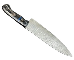 มีดเชฟดามัสกัสทำมือด้ามไม้มีดเชฟครัวคมพร้อมปลอกหนังดีไซน์ใหม่ออกแบบได้ตามต้องการ - Product Image 3