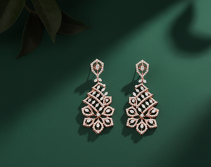 Gargantilla de diamantes cultivados en laboratorio personalizada, conjunto con piedra Marquesa, oro de 14 quilates, ropa de novia y fiesta, Diamante cultivado en laboratorio certificado - Product Image 2