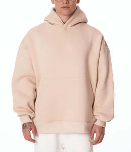 Sweat à capuche en molleton français à fermeture éclair avec logo personnalisé OEM, 100% coton, lourd, brodé, pour hommes, motif uni, col à capuche - Product Image 2