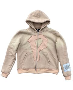 Sudadera con Capucha Premium de Estilo Urbano, Cierre Completo, para Hombre y Mujer, Diseño Desgastado con Pintura en Aerosol, Estampado Gráfico Extra Grande, Lavado Vintage, Impresión Puff - Product Image 1