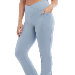 Leggings de yoga taille plus personnalisés à carreaux uniques pour femmes taille élastique respirante écologique contrôle du ventre athlétique course à pied extensible - Product Image 1