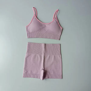 ผู้หญิงชุดนอนBreathableโลโก้ที่กําหนดเองStreetwearฤดูร้อนชุดแขนกุดCrop Topถัก 2 ชิ้นชุดเซ็กซี่คลับดอกไม้ - Product Image 6