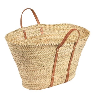 Natural <b>Baskets</b> Natural Handmade Straw <b>Basket</b> Two Handles Minimalist Design Open Top Straw Lining Model 10 for Home Decoration - Product Image 1