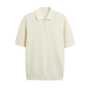 Fabricant de vêtements personnalisé été chaud haute qualité hommes décontracté travail formel à manches courtes polo tricoté côtelé t-shirts - Product Image 5