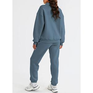 Ropa de calle de invierno de poliéster y algodón de nailon personalizada para mujer, conjunto de chándal cortavientos sólido, último diseño de moda, chándal al por mayor - Product Image 3