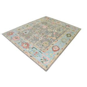 Alfombra de área Oushak grande hecha a mano 100%, alfombra lavable de pared a pared de estilo Kilim Floral de lana de Nueva Zelanda para el hogar, sala de estar - Product Image 3