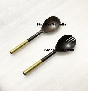 Ensemble de couverts à salade en acier inoxydable de la meilleure qualité avec fourchette et cuillère à salade pour servir pour la cuisine et le service alimentaire - Product Image 6