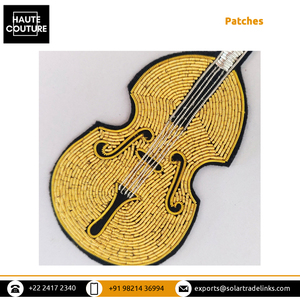 Broche brodée à la main de 12 cm de long en forme de guitare, patchs en forme de Kora au meilleur prix compétitif pour les acheteurs en gros - Product Image 6