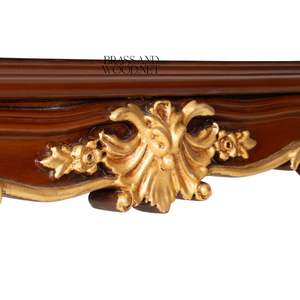 Table basse de luxe avec incrustations en laiton complexes et détails dorés élégants pour une décoration de salon classique - Product Image 6