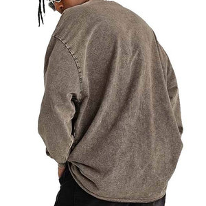 เสื้อสเวตเชิ้ตผู้ชายสไตล์วินเทจ ล้างสีแบบแอซิด แขนยาว คอกลม เนื้อผ้านุ่ม ใส่สบาย เหมาะสำหรับใส่ลำลองและใช้งานในชีวิตประจำวัน - Product Image 5