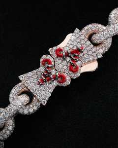 Personalized 22mm <b>Iced</b> Out Flower Rose Gold Color Moissanite Diamond Infinity <b>Chain</b> Necklace Hip-Hop Style for Anniversaries - Product Image 4