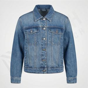 OEM Women Denim <b>Jean</b> Jacket Casual Outwear Fall Button <b>Up</b> Coat Oversize Ladies Fashion Trendy Streetwear Customized Color - Product Image 1