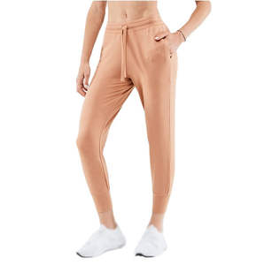 Pantalons de jogging pour femmes à taille haute, avec cordon de serrage personnalisé, en molleton doux, avec poche à motif patchwork, pantalon uni en gros - Product Image 1