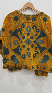Vintage Velvet Suzani <b>Short</b> <b>Jacket</b> Indian Embroidery Floral Gypsy <b>Jacket</b> Quilted Boho <b>Jacket</b> - Product Image 3