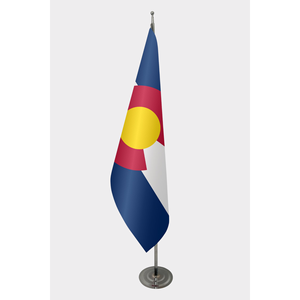 Drapeau officiel de Colorado personnalisé 3x5 pieds pour intérieur avec impression numérique, coton soyeux, mât en aluminium, affichage de logo personnalisé - Product Image 1
