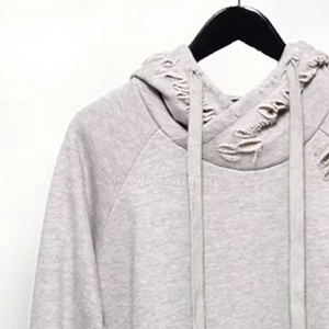 2025 Top haute qualité confortable hommes en détresse à capuche 100% coton fait à manches longues de haute qualité en détresse à capuche pour unisexe - Product Image 6