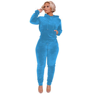 Ensemble de survêtements en velours pour femmes automne-hiver personnalisé Ensemble de jogging en velours avec fermeture éclair pour femmes Survêtement à manches longues Vente en gros MS-JG-1127 - Product Image 2