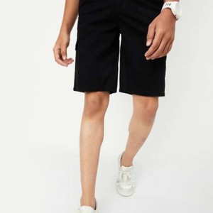 Short en toile délavée pour homme, coupe ample et légère, longueur 3/4, décontracté, vintage, tendance - Product Image 4