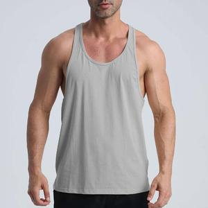 Quick Dry Breathable 95% Cotton 5% Spandex <b>Running</b> Vest Sleeveless Gym Singlet Custom Men's Clothing Tank Tops Plus Size - Product Image 2