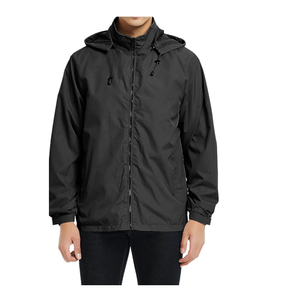 Chaqueta cortavientos transpirable de poliéster con diseño de logotipo personalizado para hombre, accesorio impermeable para deportes al aire libre al por mayor - Product Image 2