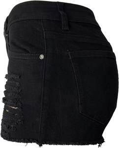 Shorts en jean décontractés vintage d'été pour femmes, coupe droite, très respirants, avec logo personnalisé – Services OEM ODM lavables - Product Image 2