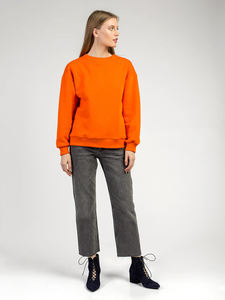 Jerséis de algodón de gran tamaño para mujer, Sudadera con cuello redondo, letras bordadas, hombros caídos sueltos, manga larga, tinte de corbata, Invierno - Product Image 3