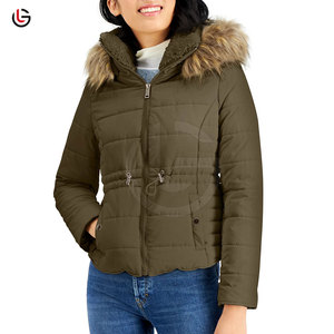 Low MOQ 2025 Custom Solid Winter Knitted <b>Hooded</b> Zipper <b>Women</b> Puffer <b>Jacket</b> <b>Lightweight</b> Breathable - Product Image 1